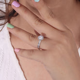 American Round Diamond Solitaire Adjustable Finger Ring